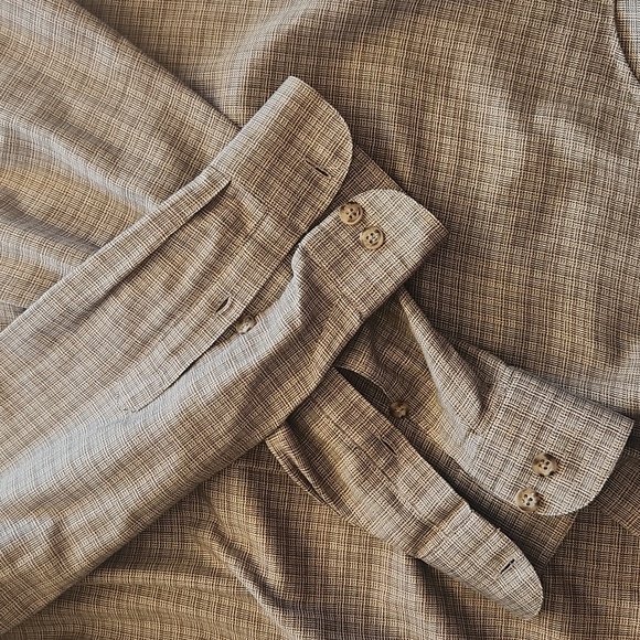 HART SCHAFFNER MARX Mens Tan/Cream Large Button Down - Picture 3 of 8